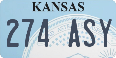 KS license plate 274ASY