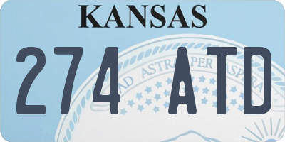 KS license plate 274ATD
