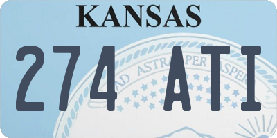 KS license plate 274ATI