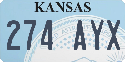 KS license plate 274AYX