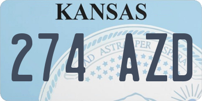 KS license plate 274AZD