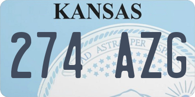 KS license plate 274AZG