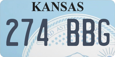 KS license plate 274BBG