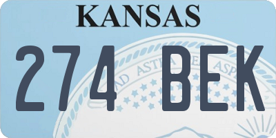 KS license plate 274BEK