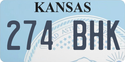 KS license plate 274BHK