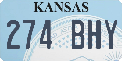 KS license plate 274BHY