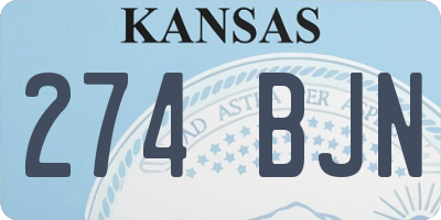 KS license plate 274BJN