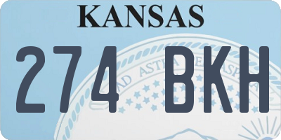 KS license plate 274BKH