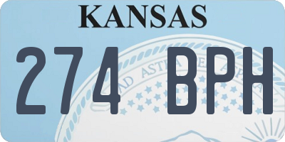 KS license plate 274BPH