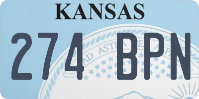 KS license plate 274BPN