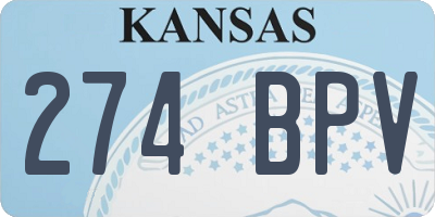 KS license plate 274BPV
