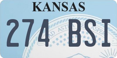 KS license plate 274BSI