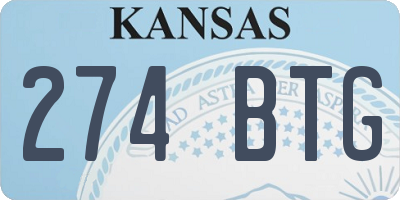 KS license plate 274BTG