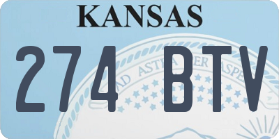 KS license plate 274BTV