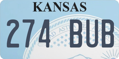 KS license plate 274BUB