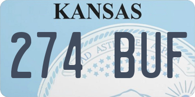 KS license plate 274BUF