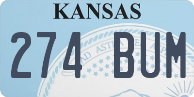 KS license plate 274BUM