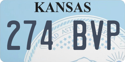 KS license plate 274BVP