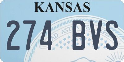 KS license plate 274BVS
