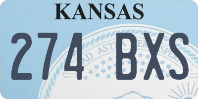 KS license plate 274BXS