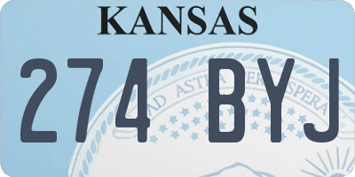 KS license plate 274BYJ