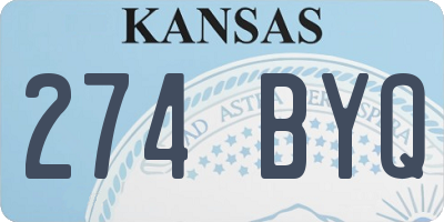 KS license plate 274BYQ