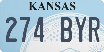 KS license plate 274BYR