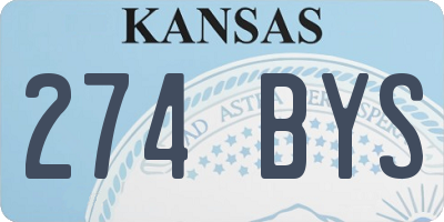 KS license plate 274BYS