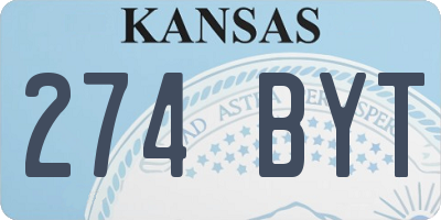 KS license plate 274BYT