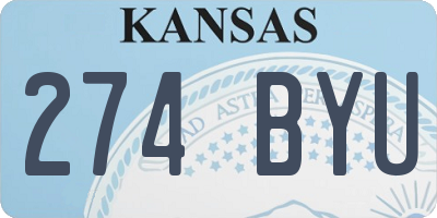 KS license plate 274BYU