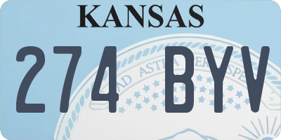 KS license plate 274BYV