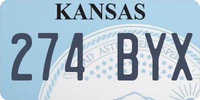 KS license plate 274BYX