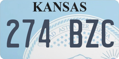 KS license plate 274BZC