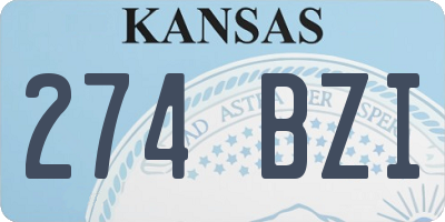 KS license plate 274BZI