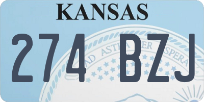 KS license plate 274BZJ