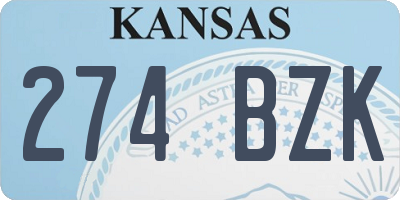 KS license plate 274BZK
