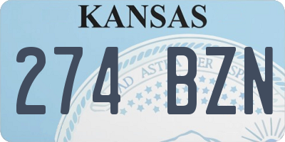 KS license plate 274BZN