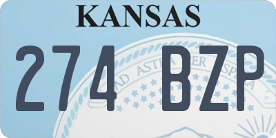 KS license plate 274BZP