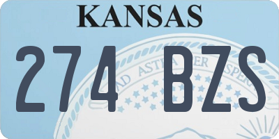 KS license plate 274BZS