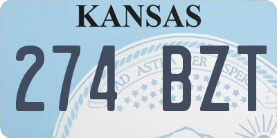 KS license plate 274BZT