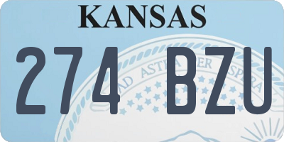 KS license plate 274BZU