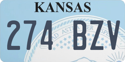 KS license plate 274BZV