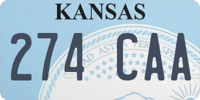 KS license plate 274CAA