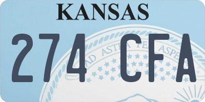 KS license plate 274CFA