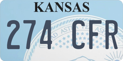 KS license plate 274CFR