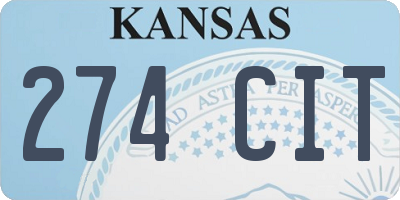 KS license plate 274CIT