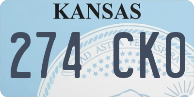 KS license plate 274CKO