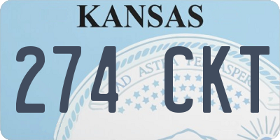 KS license plate 274CKT