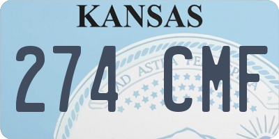 KS license plate 274CMF