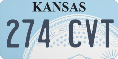 KS license plate 274CVT